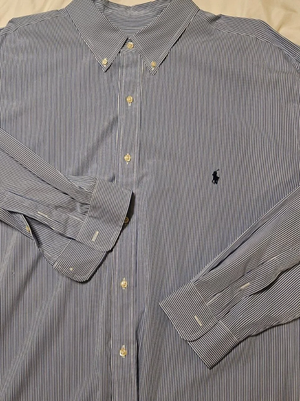 Polo Ralph Lauren Blue White Striped Long Sleeve Button Down Big & Tall 3XLT